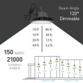 Alta eficiência 150W OVNI LED High Bay Light